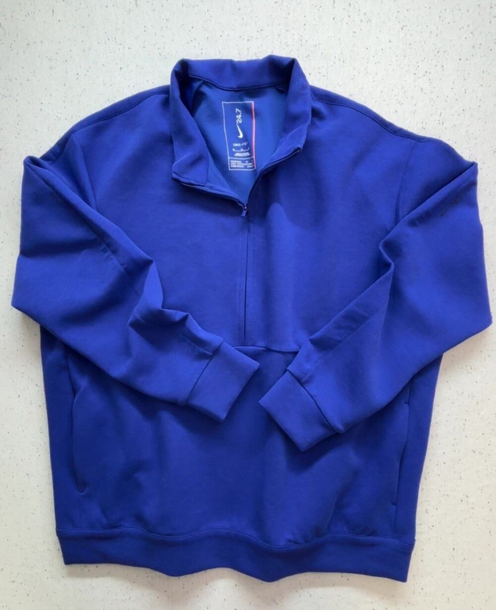 Nike 24.7 Impossibly Soft 1/2 Zip Top Men’s XL Deep Royal Blue Dri-FIT $125